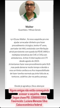 Guanhanense organiza vaquinha para realizar procedimento cirúrgico e conta com ajuda da população