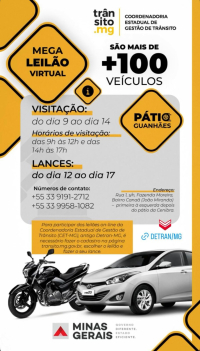 MEGA LEILÃO VIRTUAL DE VEÍCULOS EM GUANHÃES