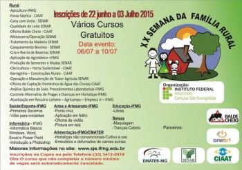 Começa nesta segunda a XX Semana da Família Rural no IFMG/SJE