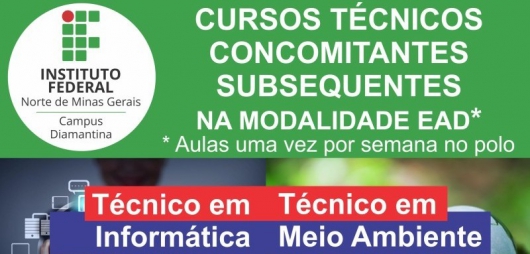 Diamantina oferta vagas para o curso de Técnico em Informática
