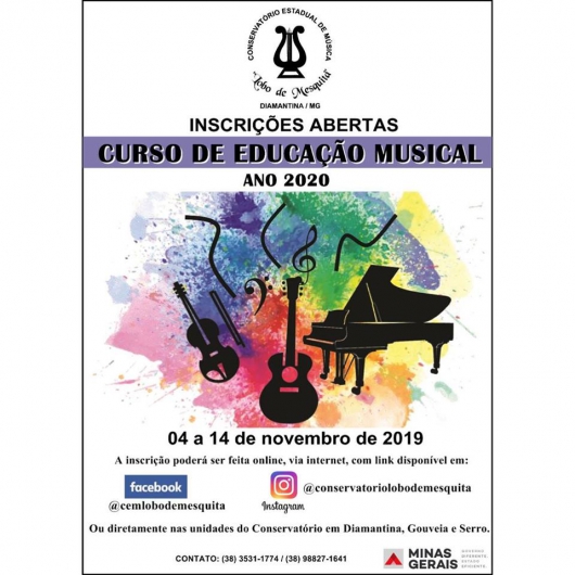 Inscrições para Curso de Educação Musical do Conservatório Lobo de Mesquita terminam nesta quinta-feira