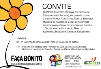 18 de maio: Guanhães participa de mais um ano do Combate à Exploração Sexual de Crianças e Adolescentes