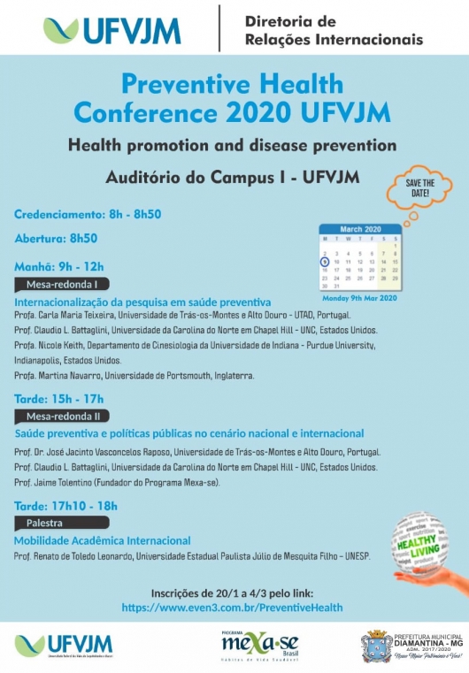 UFVJM vai realizar conferência internacional sobre Saúde Preventiva