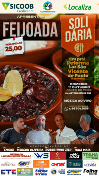 GUANHÃES: Vem aí a Feijoada Solidária em prol da reforma do Lar São Vicente de Paulo