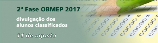 Guanhães: lista dos classificados para a 2ª fase da OBMEP 2017 será divulgada nesta sexta-feira