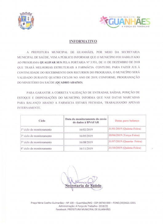 GUANHÃES: Município é habilitado pelo programa Qualificar do SUS e Farmácia Central passará por melhorias