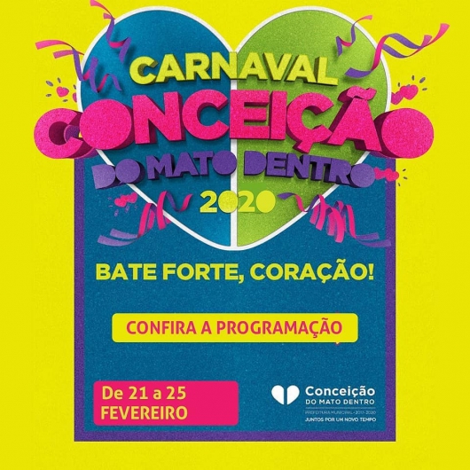 Conceição do Mato Dentro divulga programação do Carnaval 2020