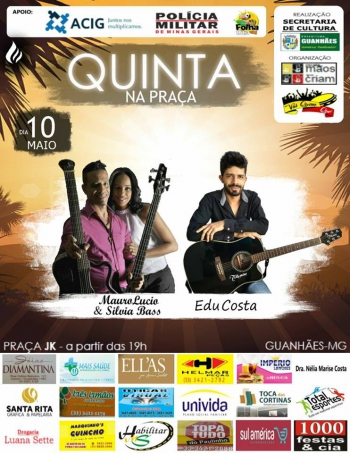 Hoje tem quinta na Praça! Confira as atrações da noite...