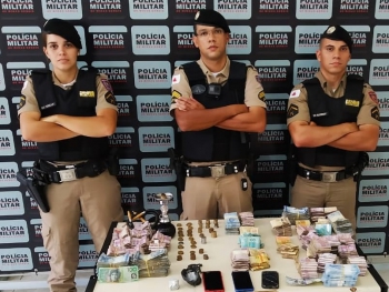 GUANHÃES: Polícia Militar recupera mais de R$ 68 mil furtados de lotérica em Guanhães