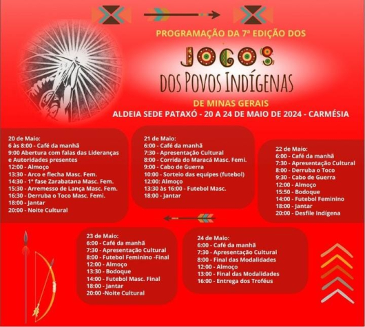 EE Indígena Pataxó Bacumuxá, convida para participar da abertura dos Jogos Indígenas