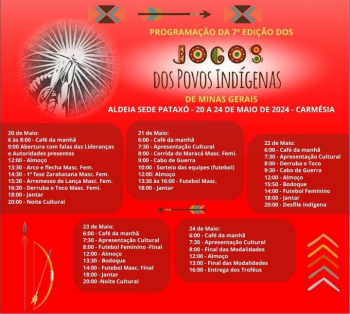 EE Indígena Pataxó Bacumuxá, convida para participar da abertura dos Jogos Indígenas