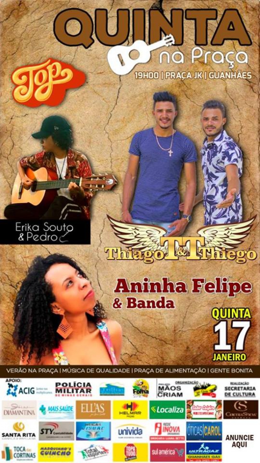 Hoje é dia de Quinta na Praça! Confira as atrações da noite...