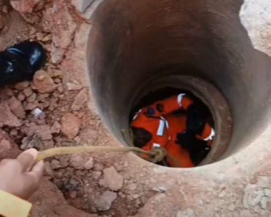 Homem é resgatado após ficar preso a 50 metros de profundidade dentro de rede fluvial em São João Evangelista