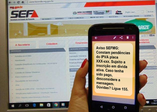 Secretaria de Fazenda encaminha mensagens de celular a 800 mil devedores de IPVA