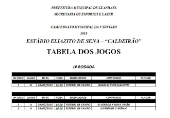 Campeonato Municipal da 1ª Divisão começa neste sábado!