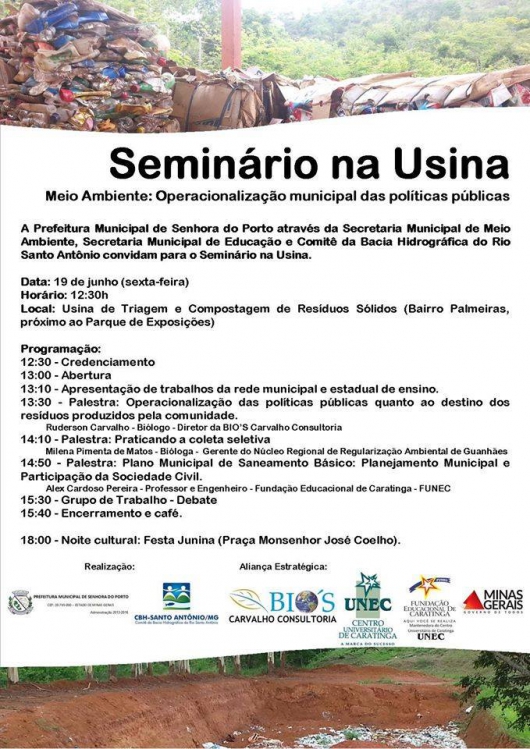 Meio ambiente: com palestras temáticas Senhora do Porto realiza o ‘Seminário na Usina’