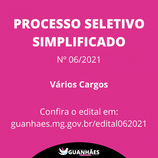 PROCESSO SELETIVO - GUANHÃES