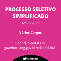 PROCESSO SELETIVO - GUANHÃES