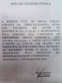 NOTA DE UTILIDADE PÚBLICA