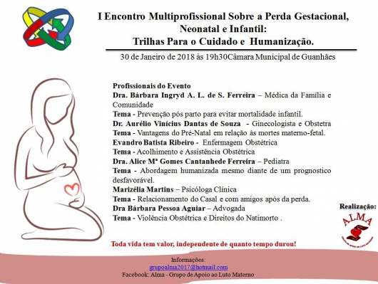 1° Encontro Multiprofissional sobre a perda gestacional, neonatal e infantil será realizado nesta terça em Guanhães