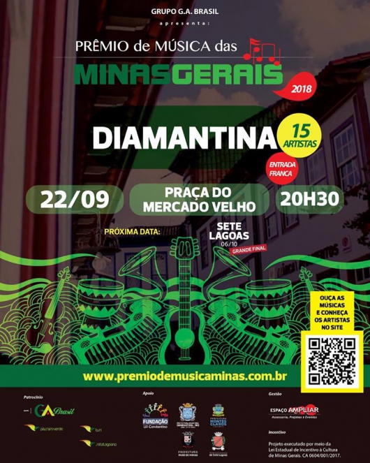 Etapa do “Prêmio Música das Minas Gerais” em Diamantina acontece neste sábado