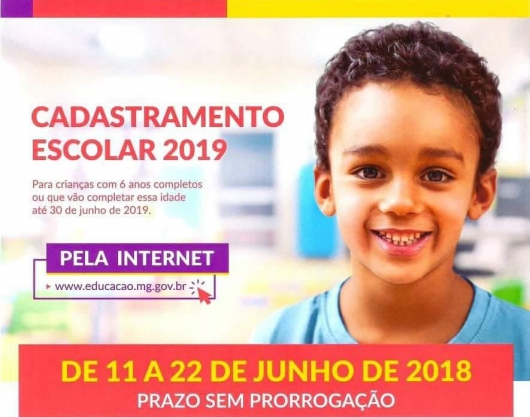 Guanhães: Cadastramento Escolar 2019 será realizado entre os dias 11 e 22 de junho