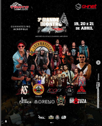 Confira a programação completa do 3º GRANDE ENCONTRO DE MOTOCICLISTAS E CARROS ANTIGOS