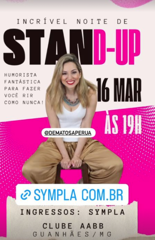 Denise Matos, a influencer que viralizou em um vídeo gravado na Austrália, vai realizar seu primeiro stand-up neste mês de março em Guanhães