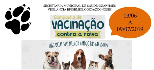 GUANHÃES: Campanha Antirrábica está na reta final