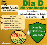 CONTRA A COVID E CONTRA A INFLUENZA: Município de Guanhães promove dia D de vacinação no próximo sábado