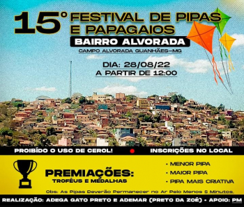 15° Festival de Pipas e Papagaios do Alvorada acontece neste domingo