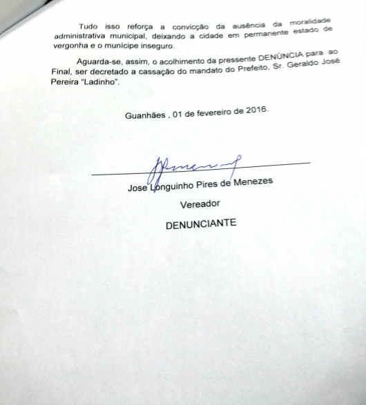 Nas mãos da Câmara: Longuinho oferece denúncia contra atos de improbidade do prefeito e Legislativo diz sim ao início do processo que poderá levar ao impeachment de Ladinho