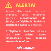 GUANHÃES: Município alerta sobre tentativas de fraude a empresas da cidade