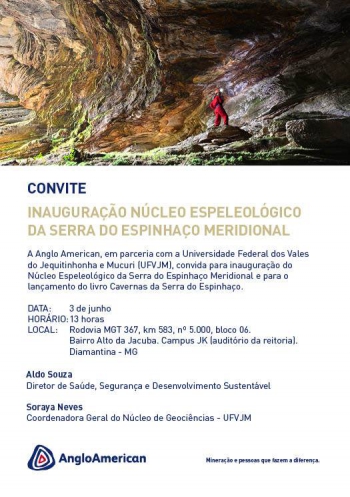 Núcleo Espeleológico da Serra do Espinhaço Meridional é inaugurado em Diamantina