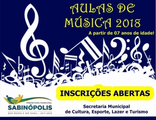 Sabinópolis abre inscrições para Aulas de Música 2018