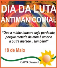 Conceição do Mato Dentro realiza na próxima segunda o I Encontro Municipal pela Luta Antimanicomial
