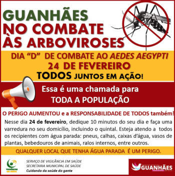 Município de Guanhães vai promover Dia D em combate ao Aedes Aegypti