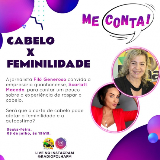 HOJE TEM &quot;ME CONTA&quot; NO INSTA @radiofolhafm