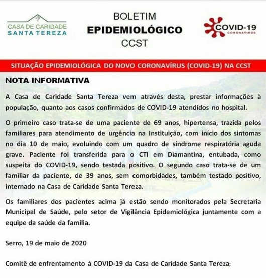 Serro confirma segundo caso de COVID-19 na cidade