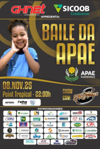 Tradicional Baile da APAE Guanhães será realizado no dia 08 de novembro e promete, como em todos os anos, uma noite incrível