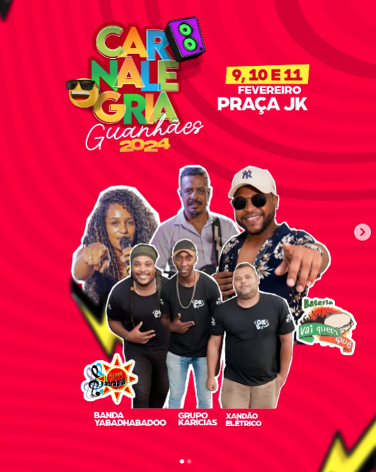 Confira a programação do Carnaval 2024 em Guanhães