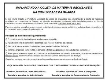 Em Dores, distrito da Guarda recebe campanha de incentivo à coleta de material reciclado