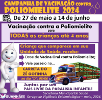 Última semana da campanha de vacinação contra Poliomielite