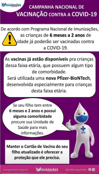 Confira informações importantes sobre a vacinação contra a covid em Guanhães!