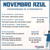 NOVEMBRO AZUL: Confira o cronograma de ações em Guanhães