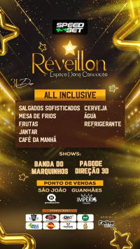 Quer passar uma virada de ano em grande estilo? Ent&atilde;o adquira j&aacute; o seu ingresso para o R&eacute;veillon All Inclusive no Espa&ccedil;o Dona Concei&ccedil;&atilde;o em S&atilde;o Jo&atilde;o Evangelista