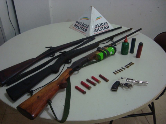 Polícia Ambiental apreende armas, munições e pássaros na zona rural de Sabinópolis
