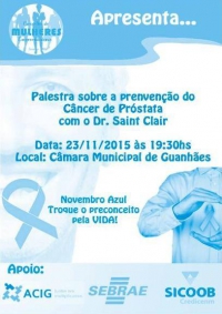 Prevenção: Palestra sobre Novembro Azul será realizada hoje em Guanhães