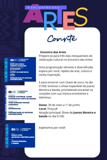 Encontro das Artes começa nesta quinta-feira (30) em Guanhães