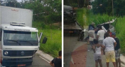 Batida entre dois veículos na BR-381 deixa um ferido e trânsito interrompido entre Caeté e Belo Horizonte